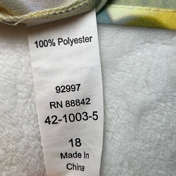 NWT Eloquii Multi Floral Watercolor Print Bow Tie Blouse Size 18 - Picture 12 of 13